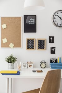Modern designed study space in student's room